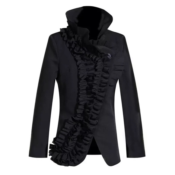 Tops - 🎁 The COLYNA Black Ruffle Jacket Top